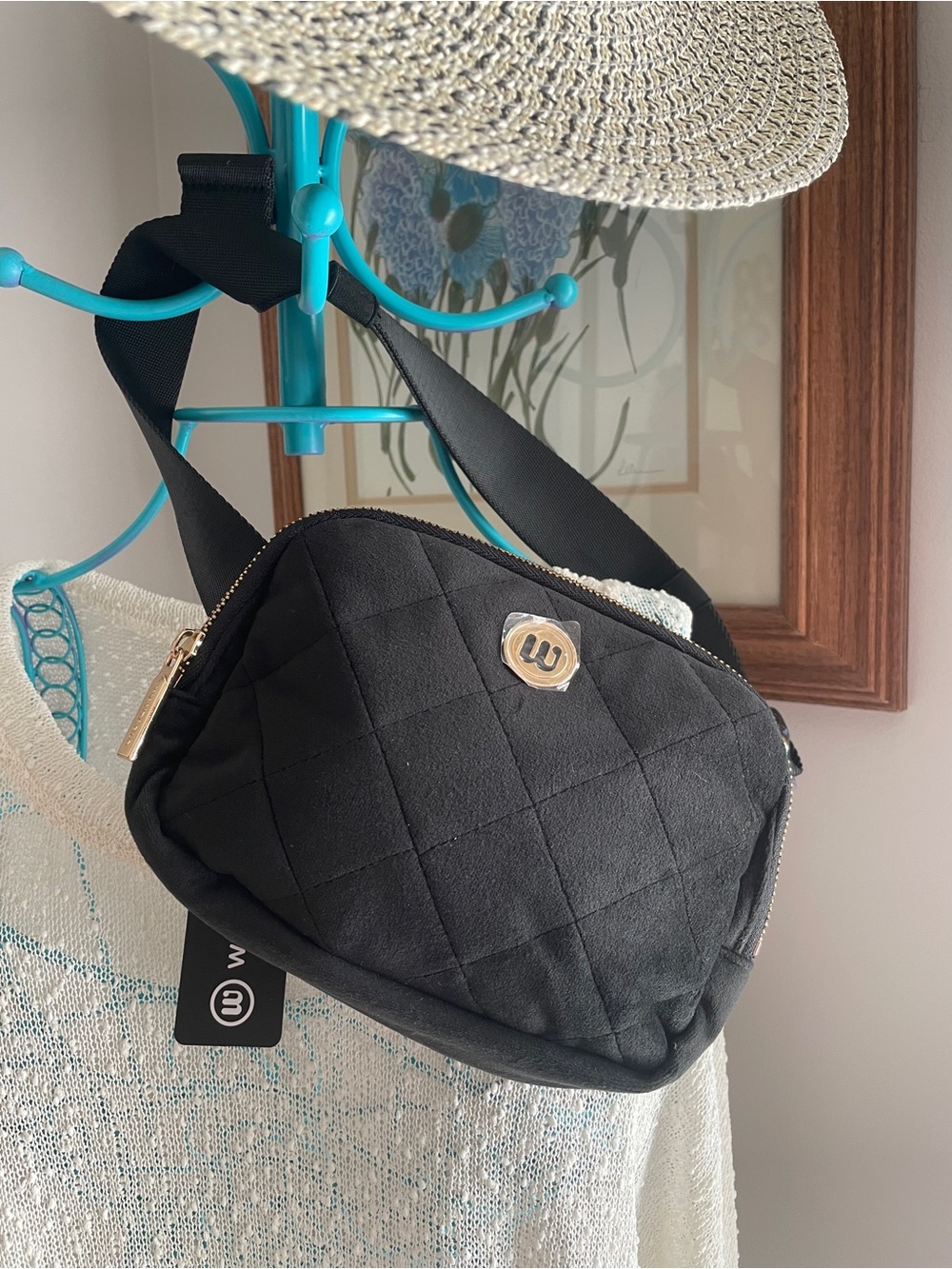 Wantable Velvet Cozytober Belt Bag in Black NWT